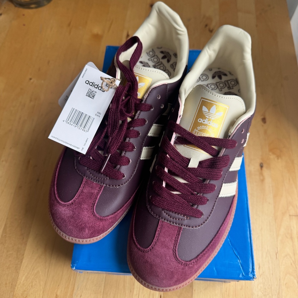 adidas Samba OG " Maroon/Core White/Gold Metallic" sneakers